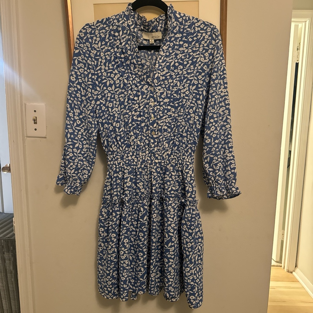 Blue Floral Mini Dress